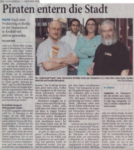 Bericht der Krefelder Piraten in der WZ